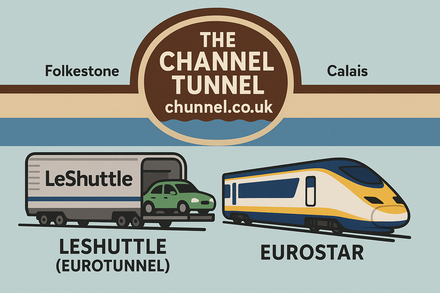 Chunnel vs channel tunnel vs eurotunnel vs eurostar vs leshuttle visual