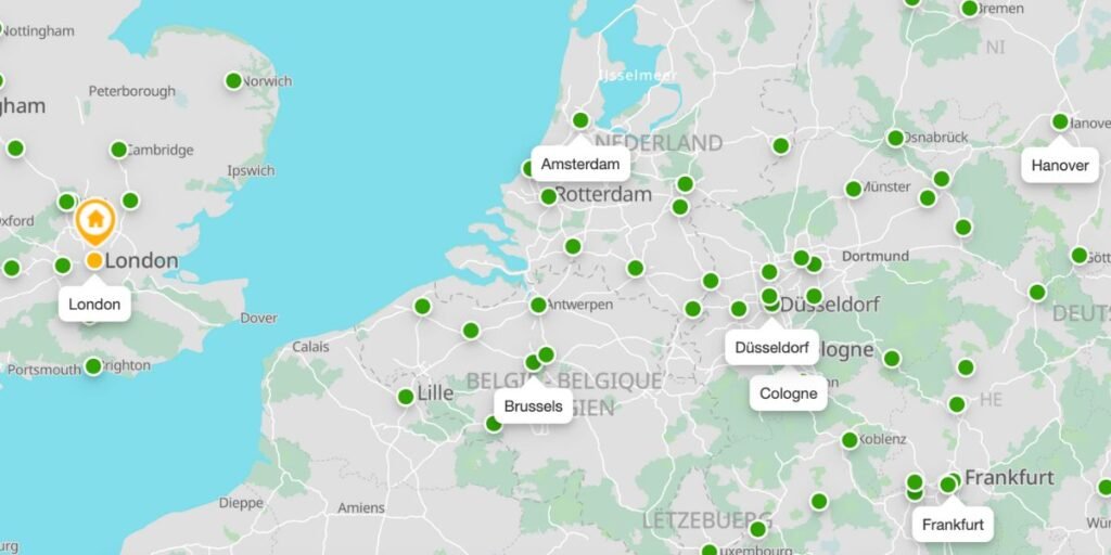Flixbus form londen to Europe Destions