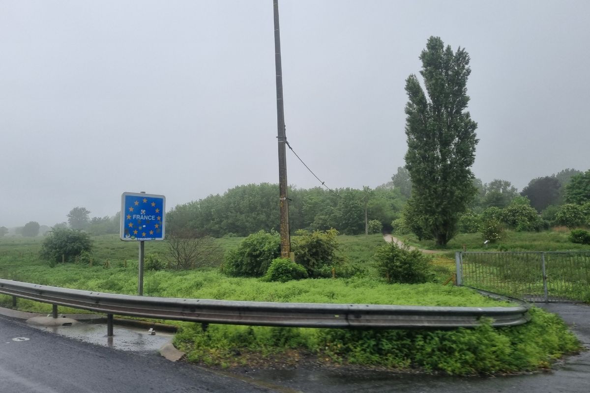 French motorway road signs on the A16 and A1 route from Calais to Paris