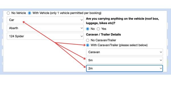 Adding a caravan in the Eurotunnel booking module Adding a caravan in the Eurotunnel booking module